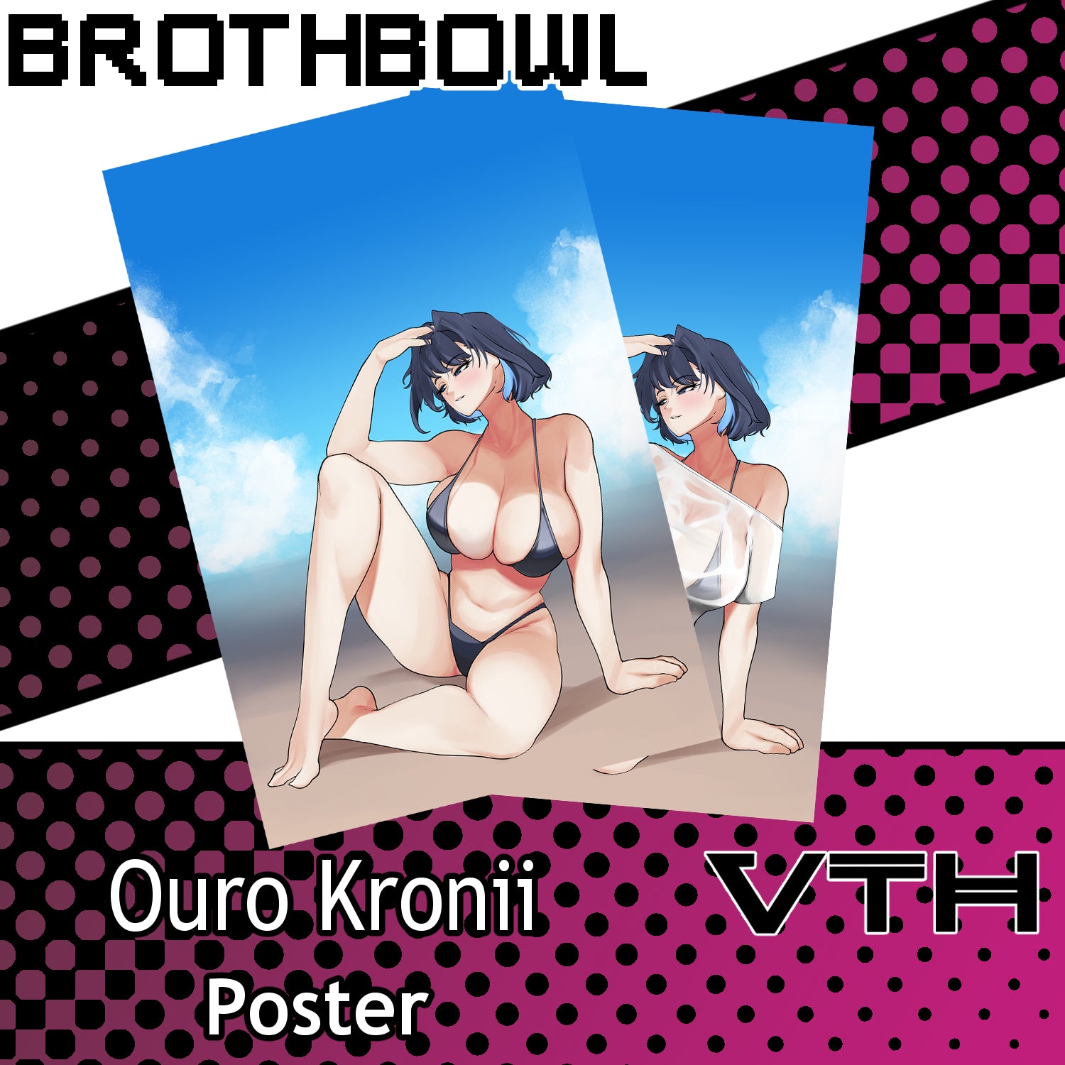 Summertime Ouro Kronii Posters - Brothbowl