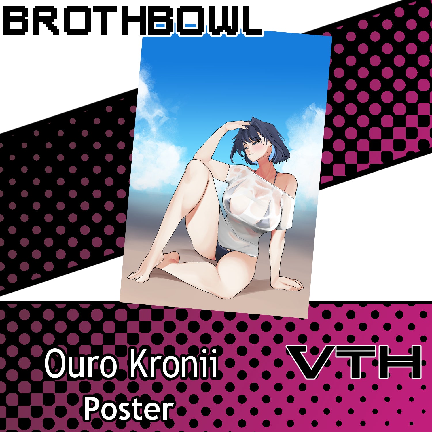Summertime Ouro Kronii Posters - Brothbowl