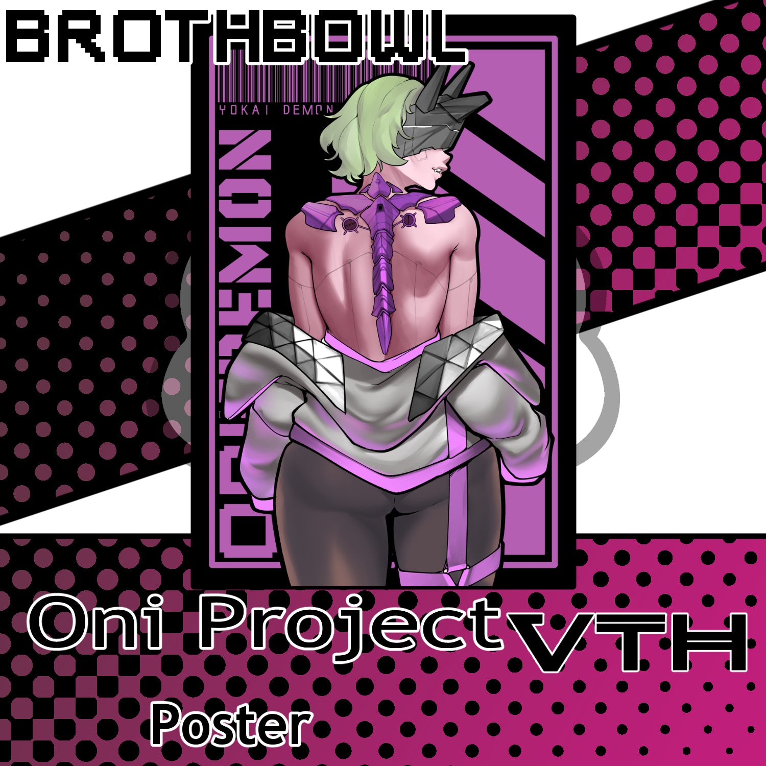 Yokai Demon Project Purple Poster - Brothbowl