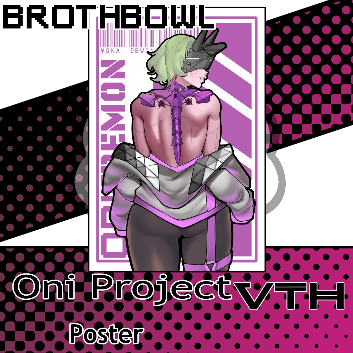 Yokai Demon Project Purple Poster - Brothbowl