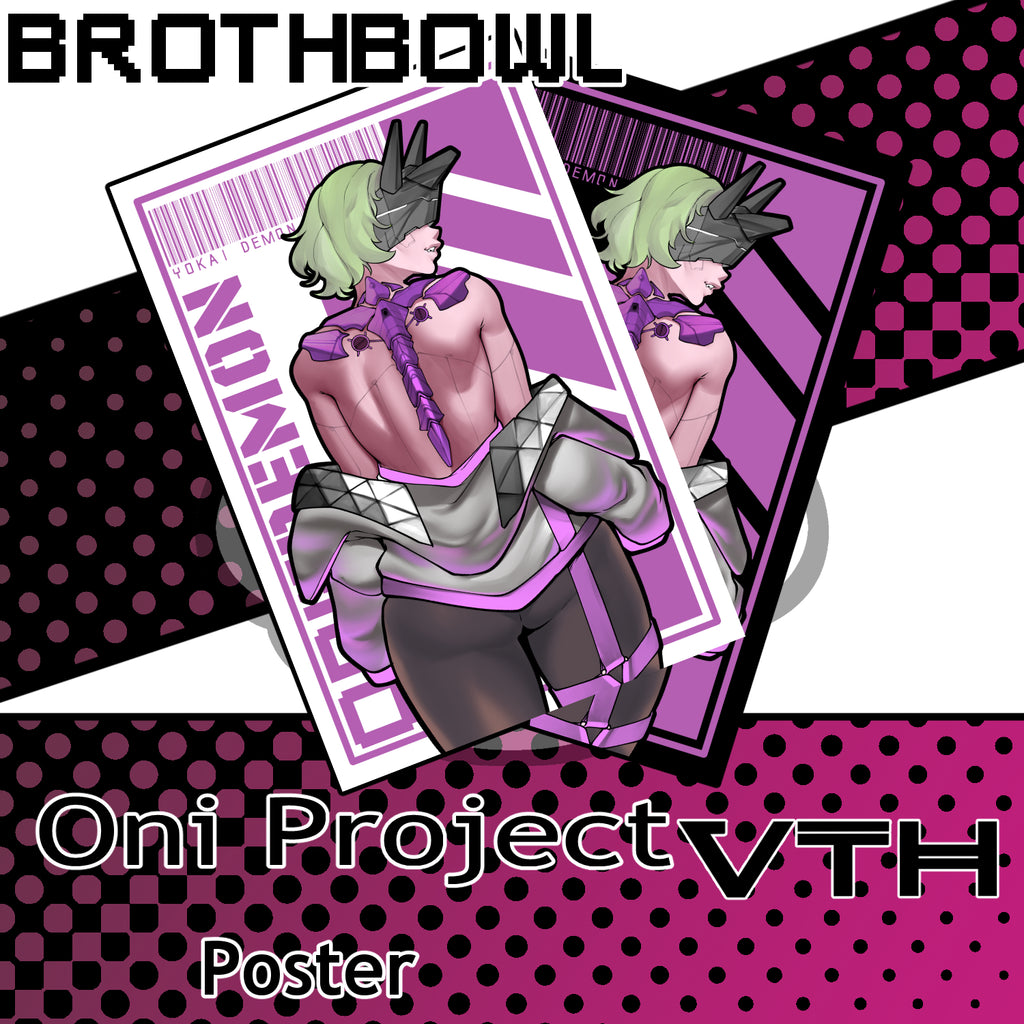 Yokai Demon Project Purple Poster - Brothbowl