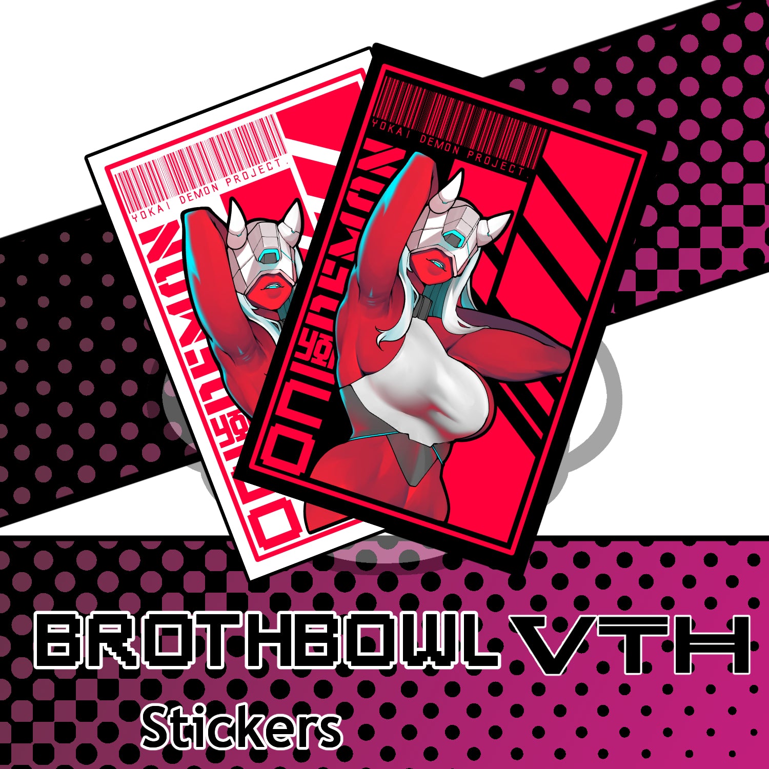 Yokai Demon Project Red Sticker - Brothbowl