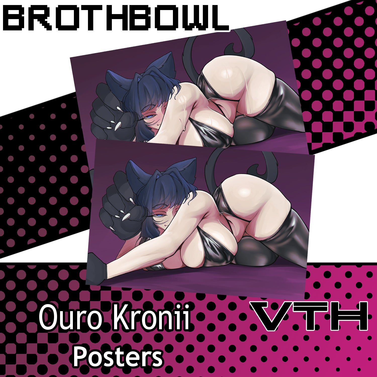 Kitty Cat Ouro Kronii Poster - Brothbowl