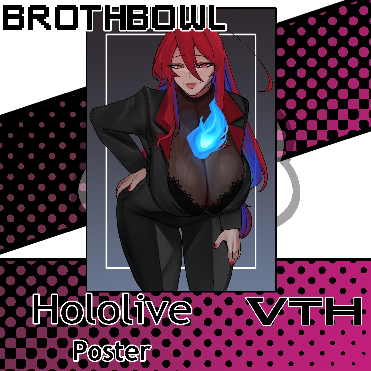 Hololive Elizabeth Rose Bloodflame Office Outfit Poster - Brothbowl