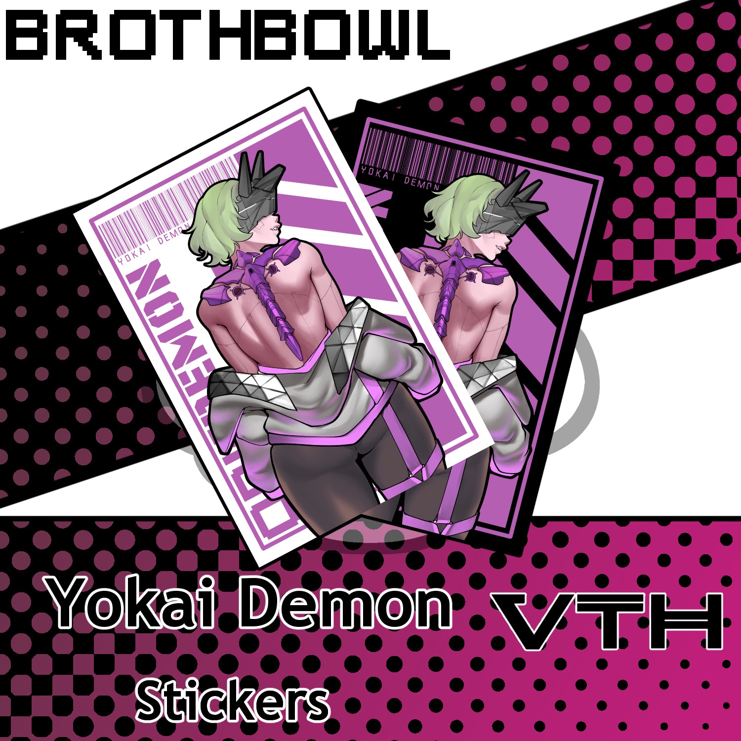 Yokai Demon Project Purple Sticker - Brothbowl