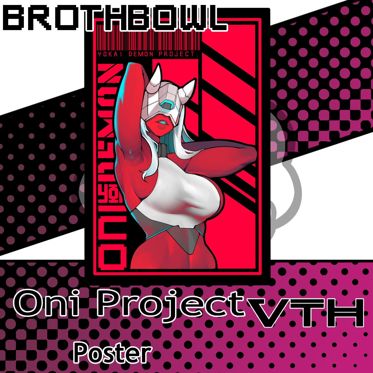 Yokai Demon Project Red Poster - Brothbowl