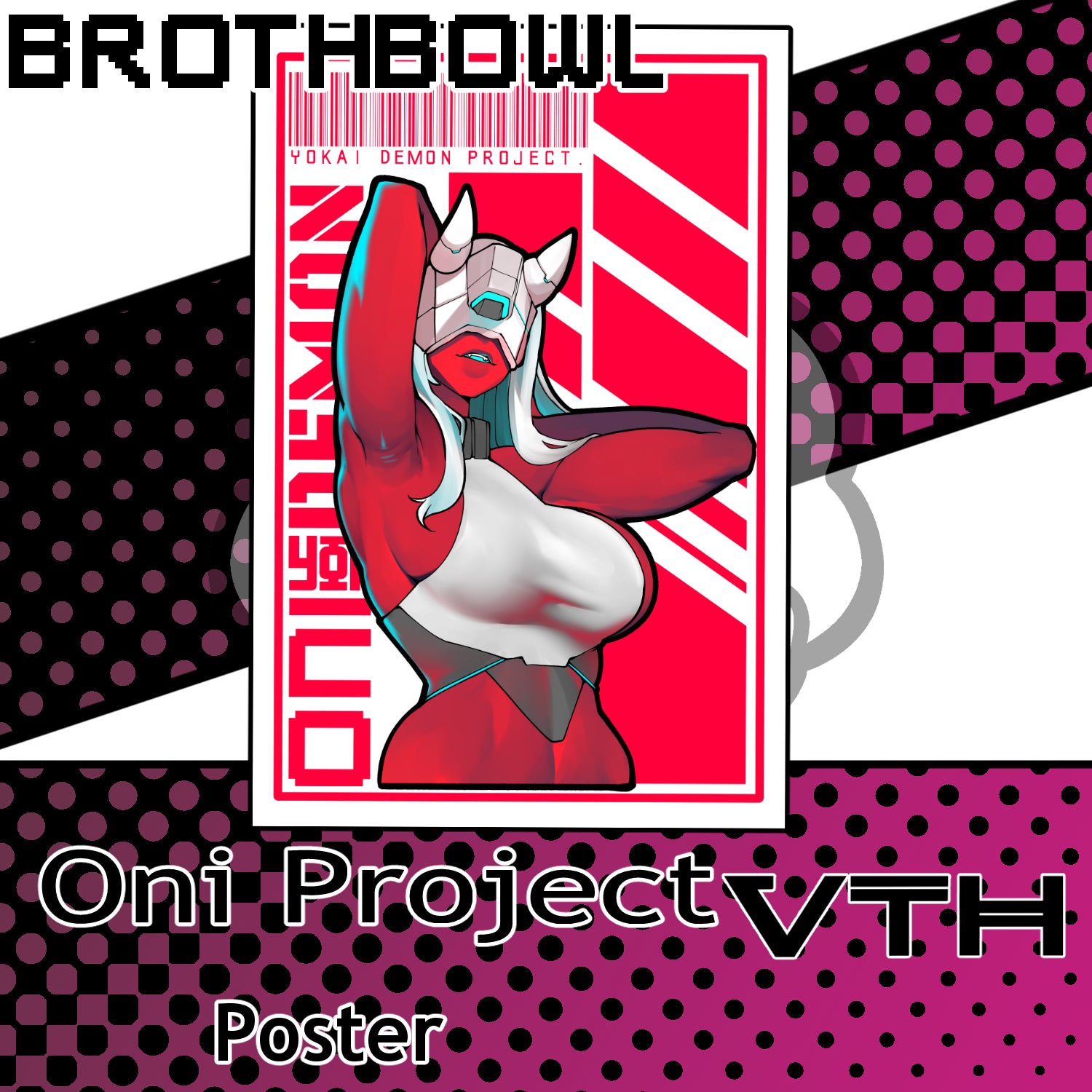 Yokai Demon Project Red Poster - Brothbowl