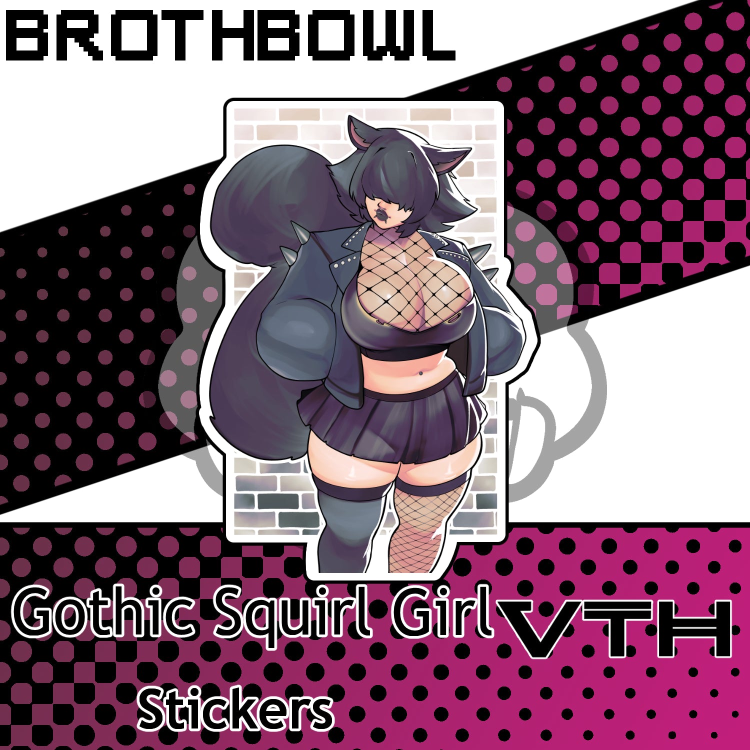 Gothic Squirrel Girl Sticker - Brothbowl