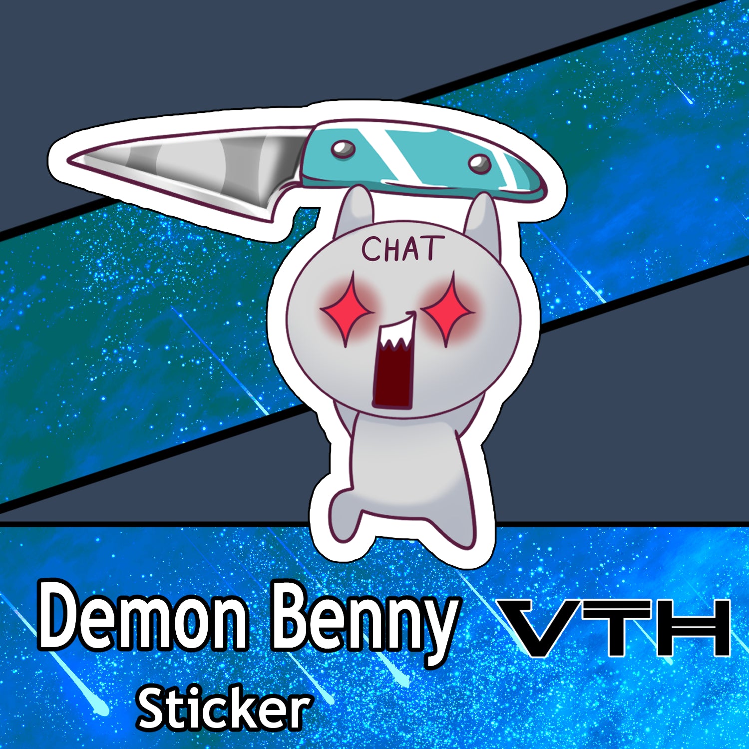 DemonBenny Chat With a Knife Sticker