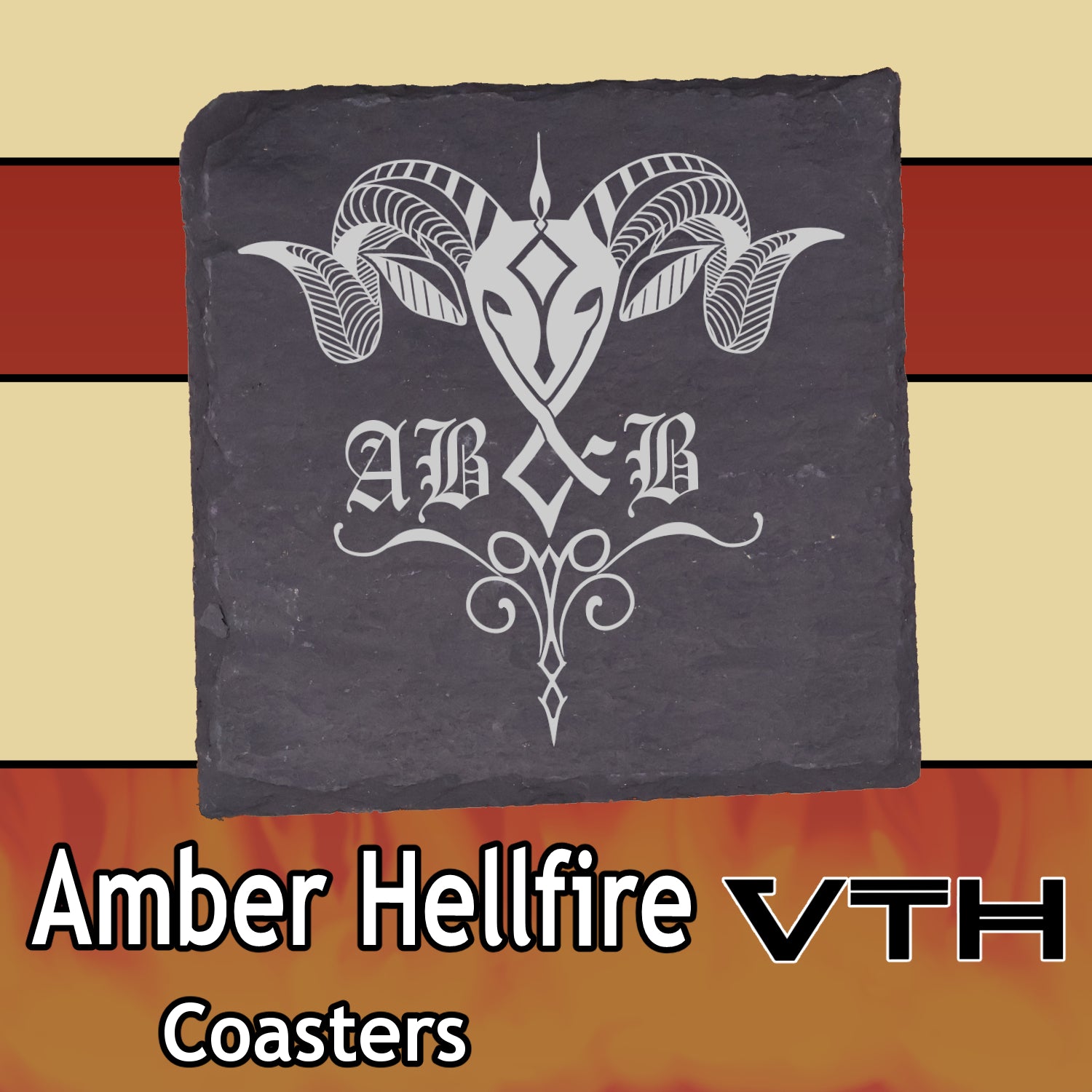 Amber Hellfire AB&B Coaster