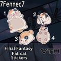 Final Fantasy Fat Cat Stickers - 7Fennec7