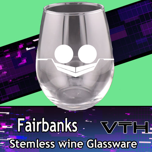 Fairbanks Logo Stemless Wine Glass