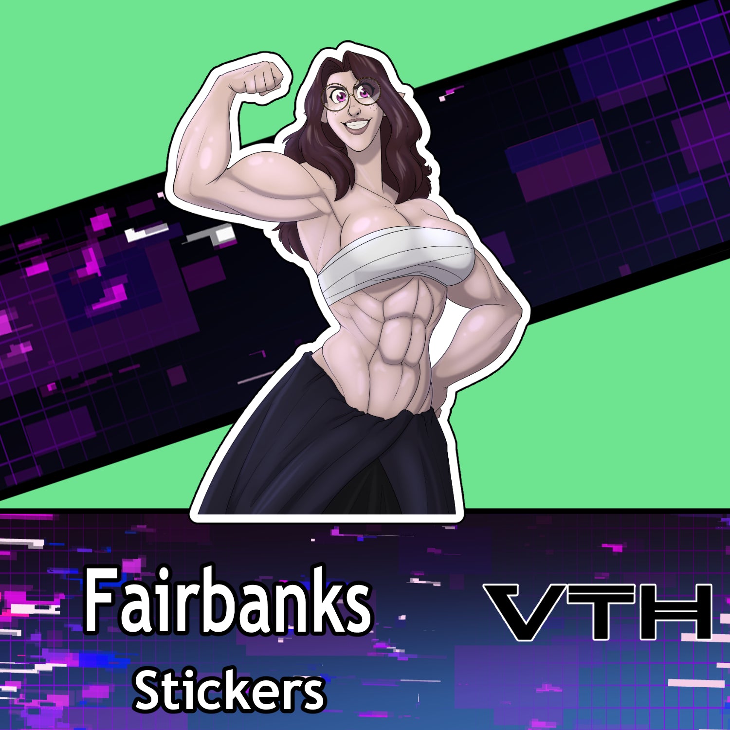Fairbanks Muscle Lady Sticker