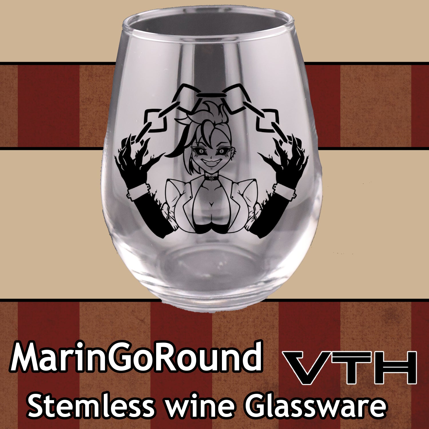 MarinGoRound Dark Ringleader Stemless Wine Glass