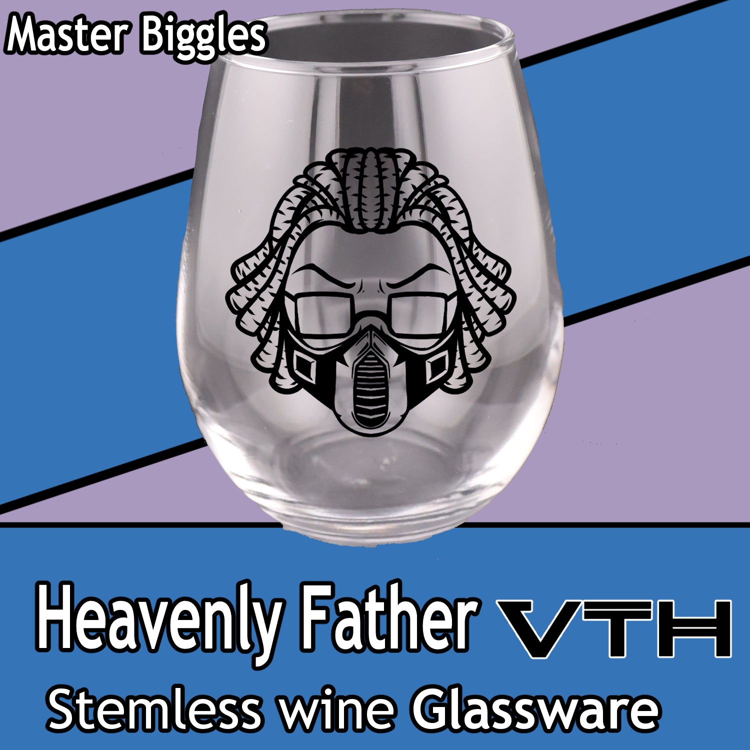 Heavenly Father Stemless Wine Glass - Master Biggles