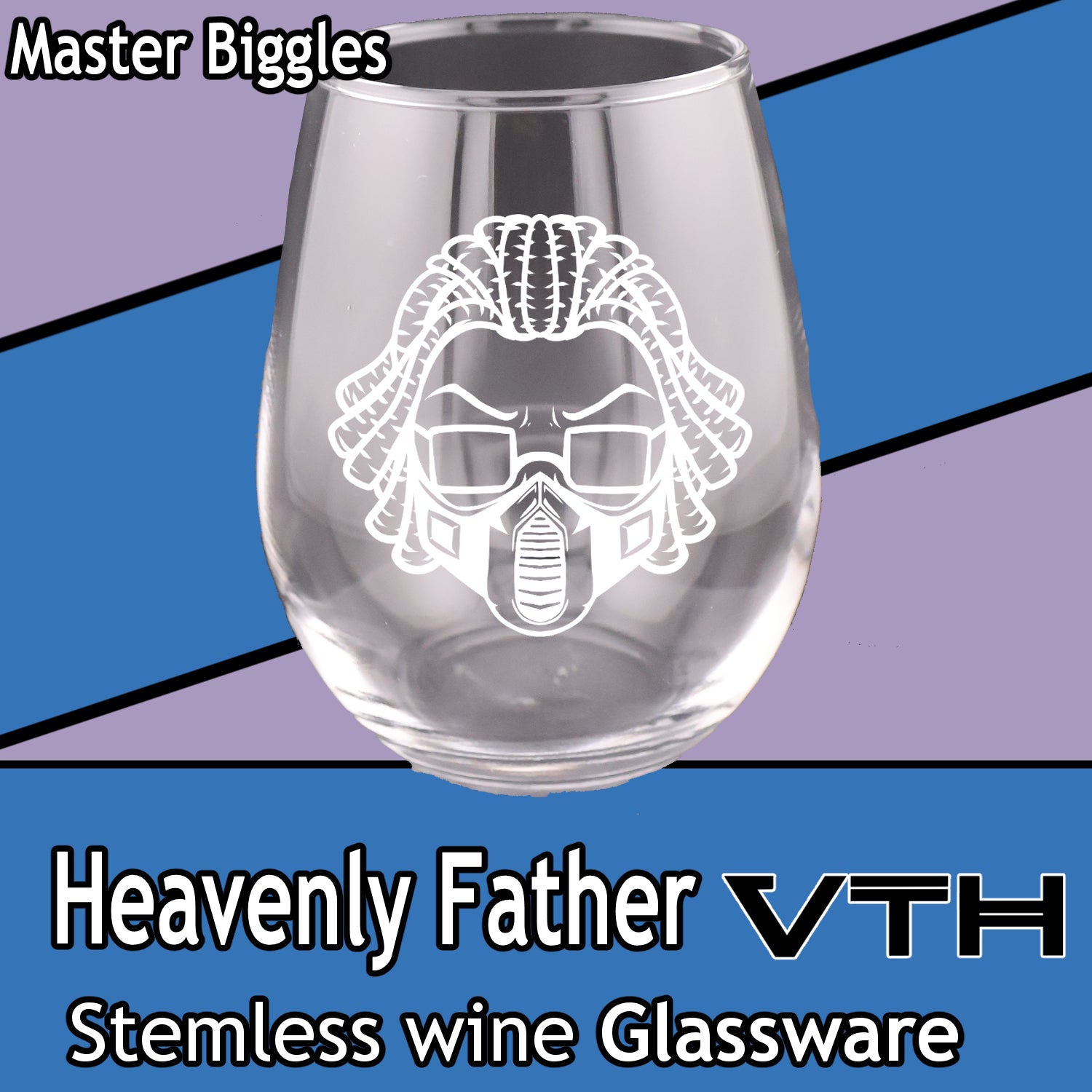 Heavenly Father Stemless Wine Glass - Master Biggles