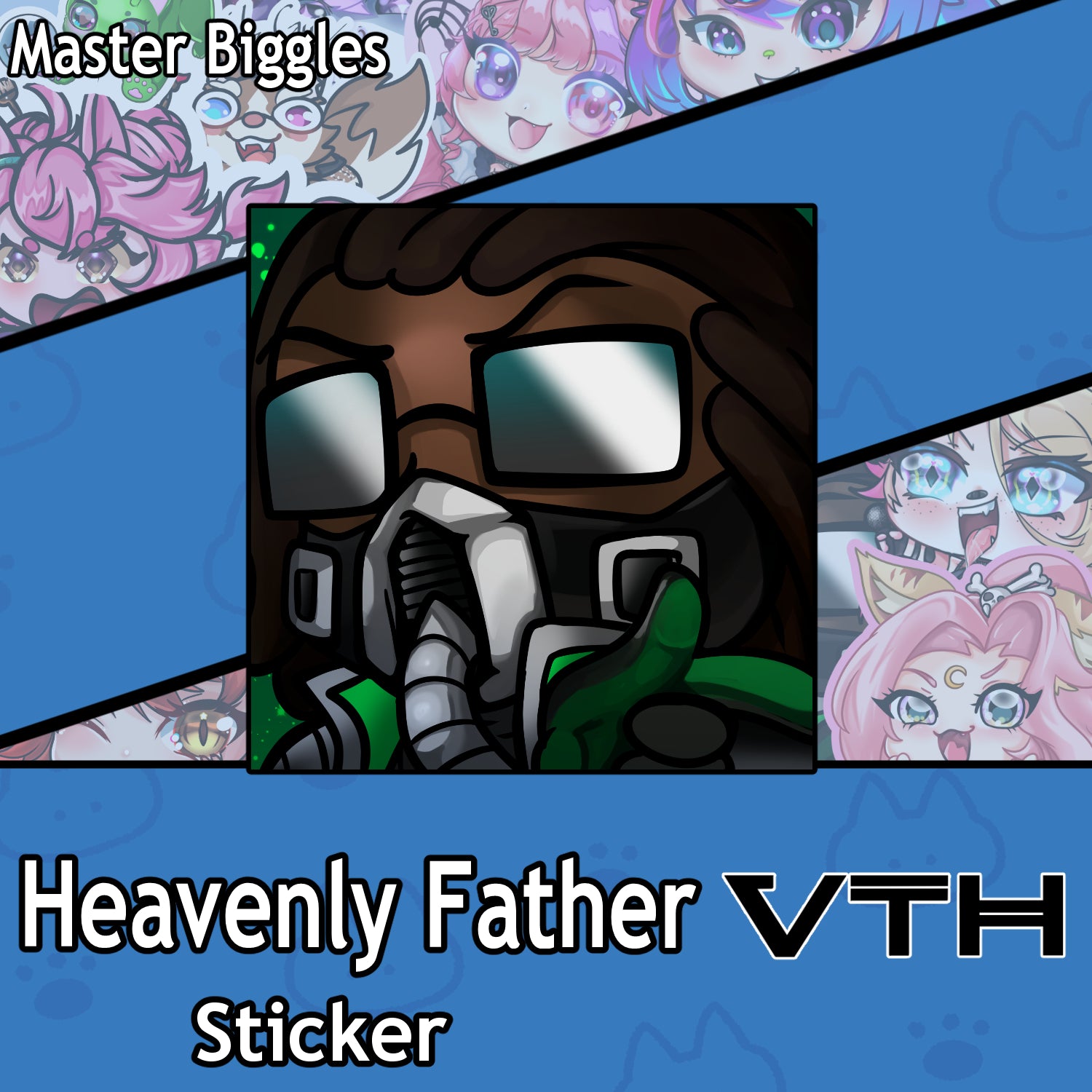 Heavenly Father Headshot Sticker - Master Biggles