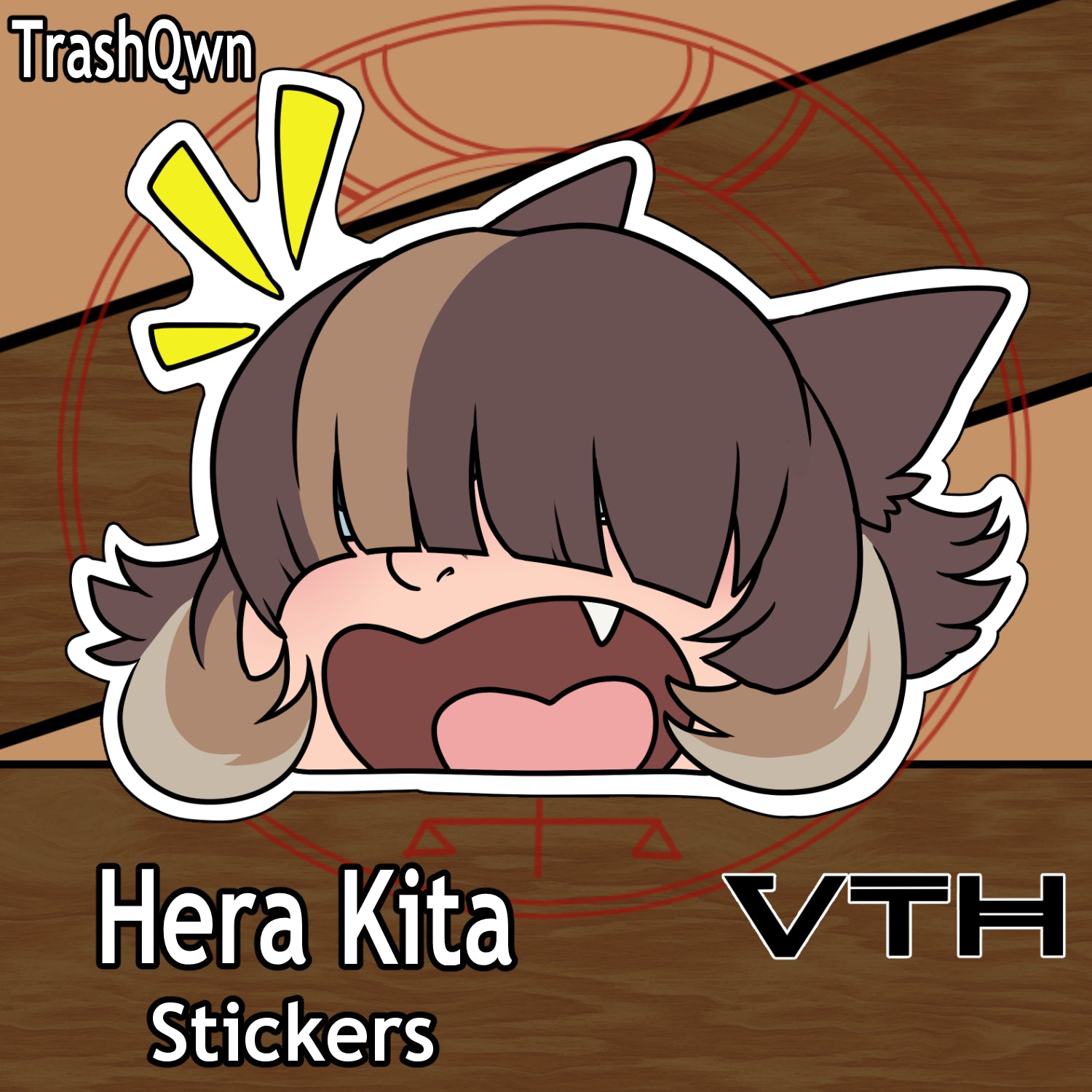 Hera Kita Bangs Down Bark Sticker - Trashqwn