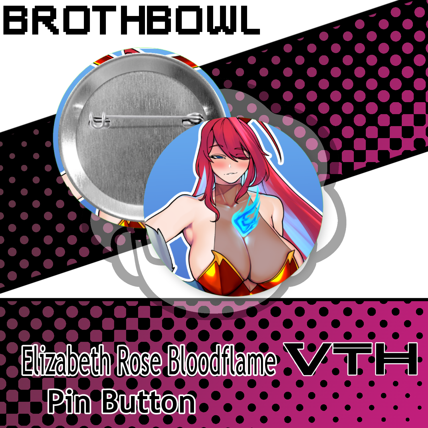 HoloLive Justice Pinback Buttons - Brothbowl