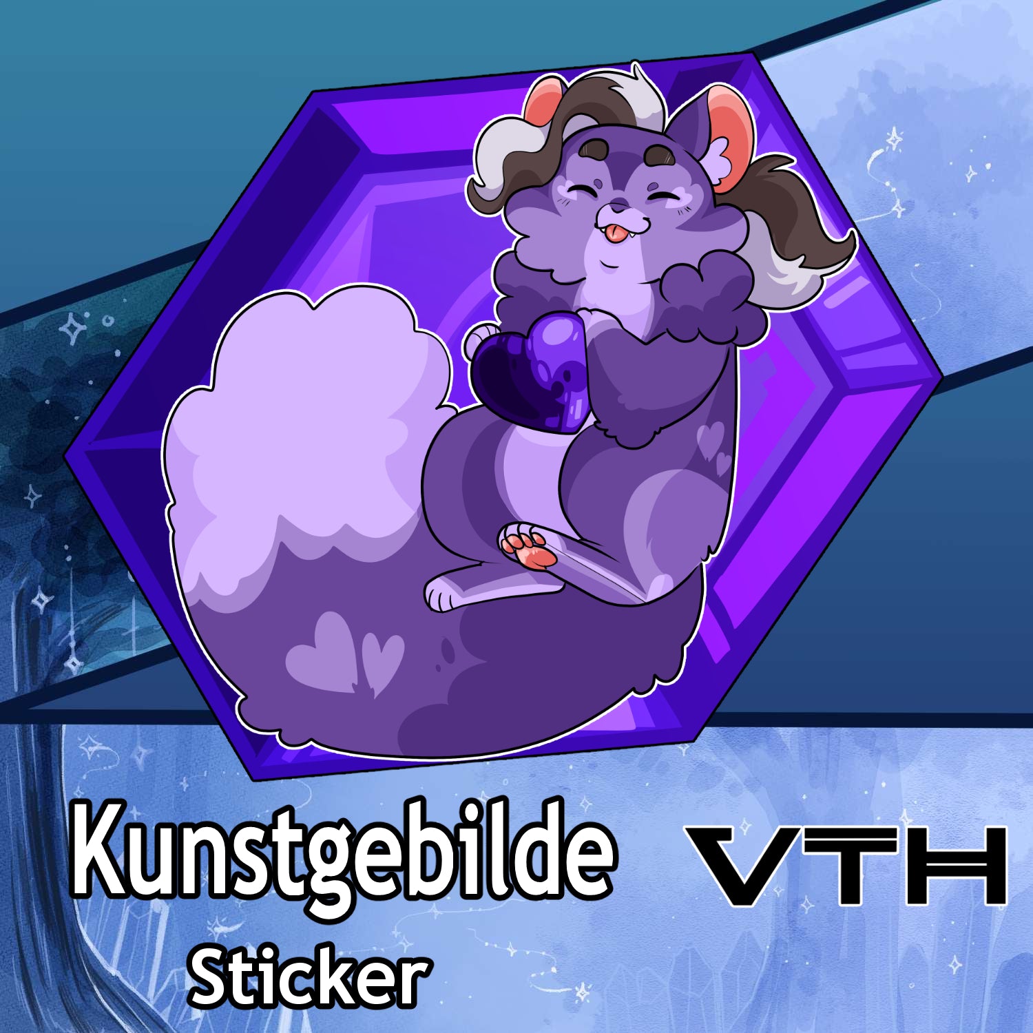 Kunstgebilde Purple Gem Bear Sticker