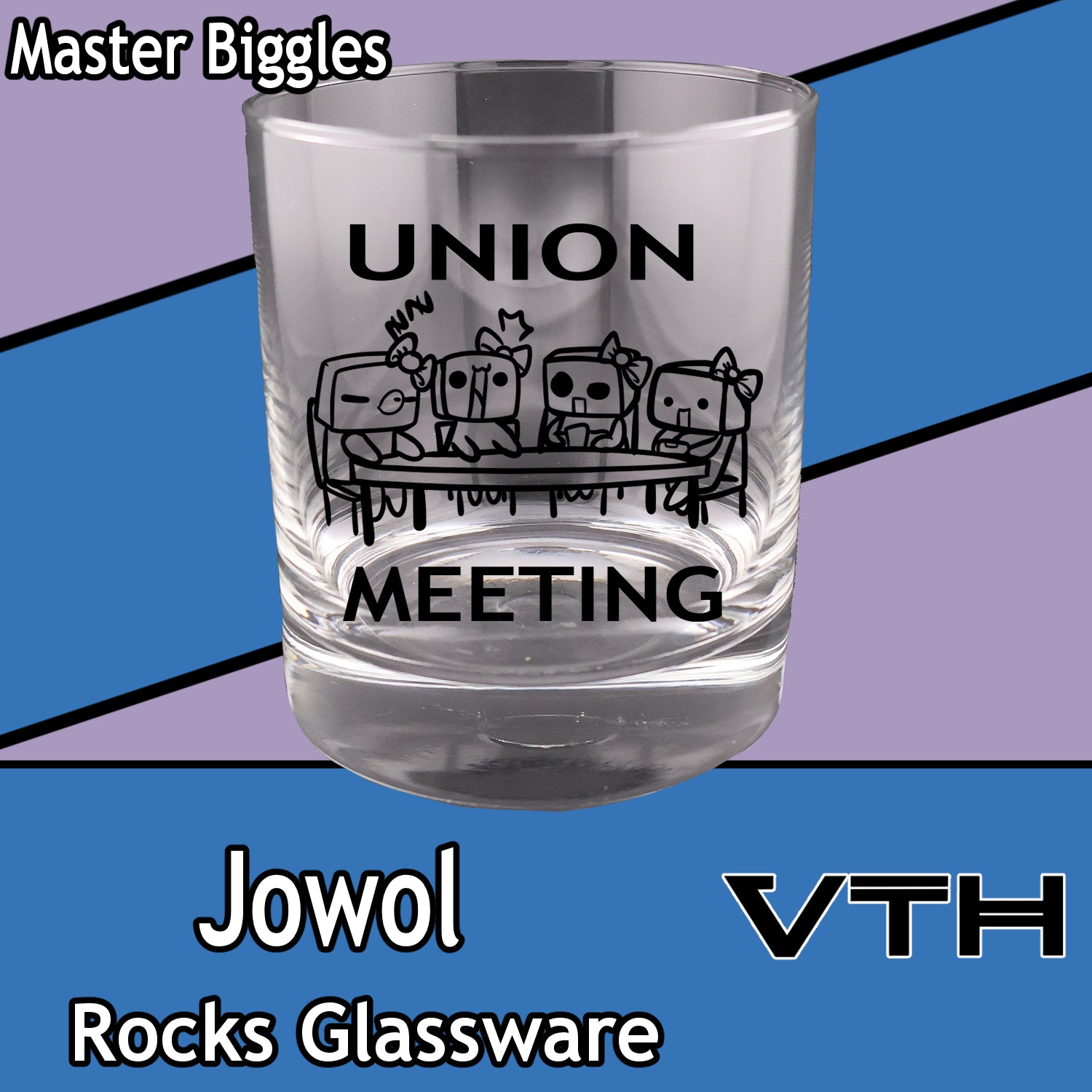 Jowol BlockHead Union Meeting Rocks Glass - Master Biggles