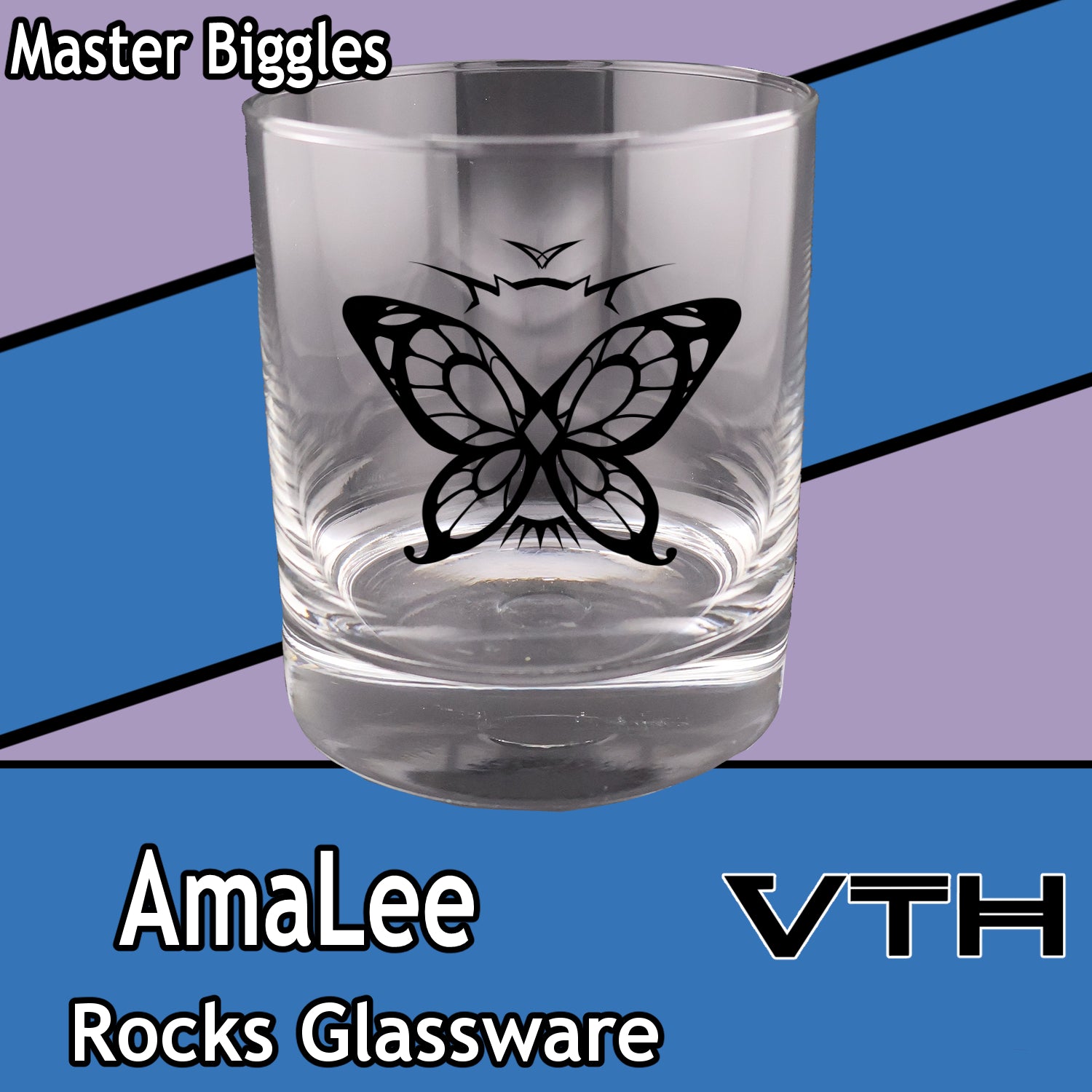 AmaLee Butterfly Rocks Glass - Master Biggles