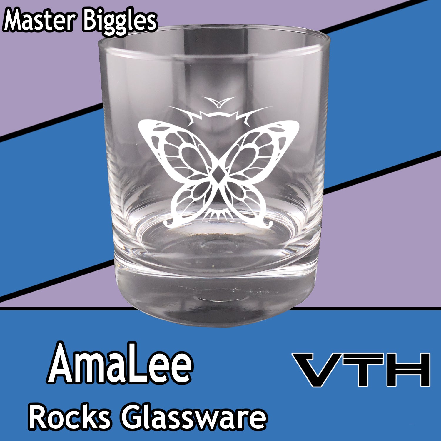 AmaLee Butterfly Rocks Glass - Master Biggles