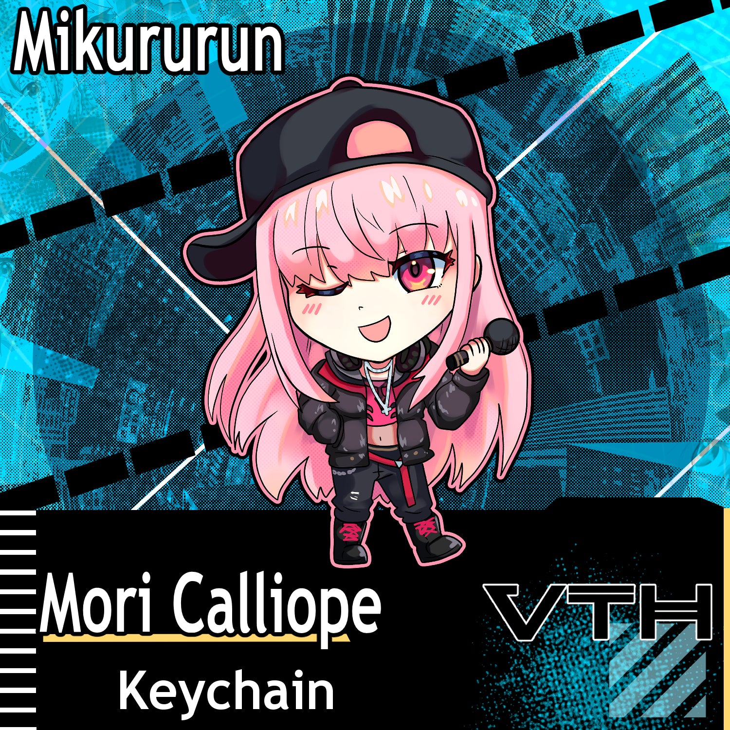 Hololive Street Wear Mori Calliope Keychain - Mikururun