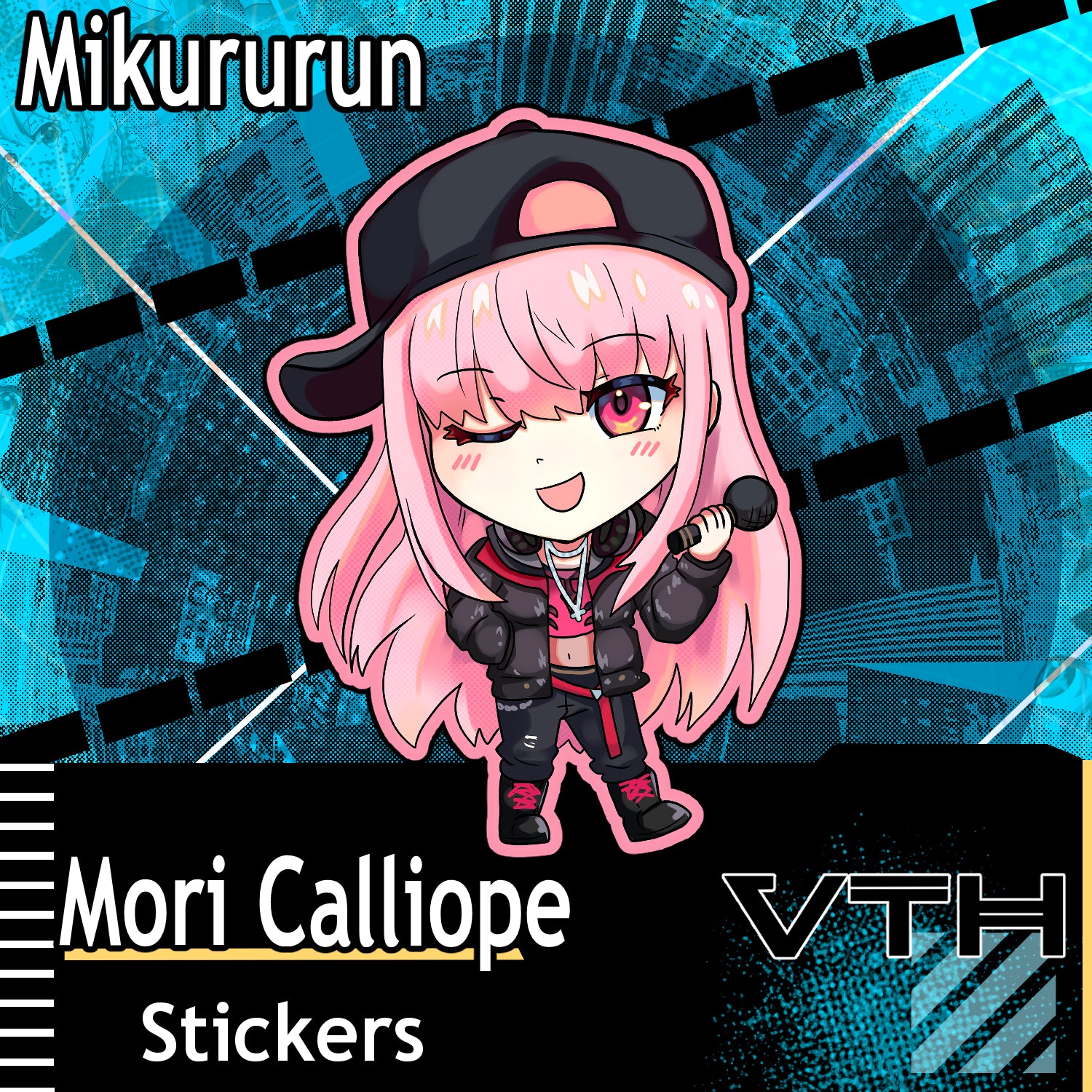 Hololive Street Wear Mori Calliope Sticker - Mikururun