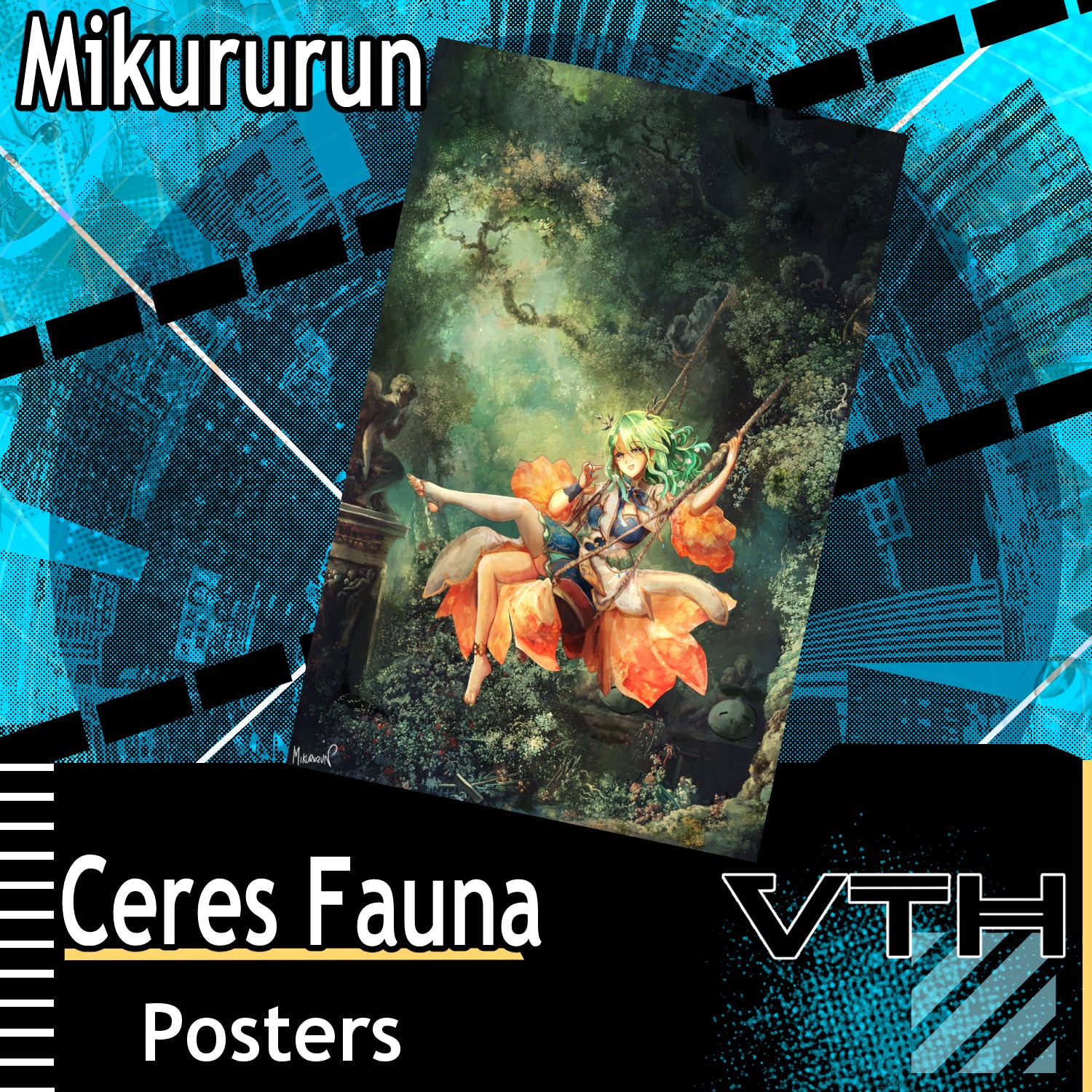 HoloLive Ceres Fauna Garden Poster - Mikururun