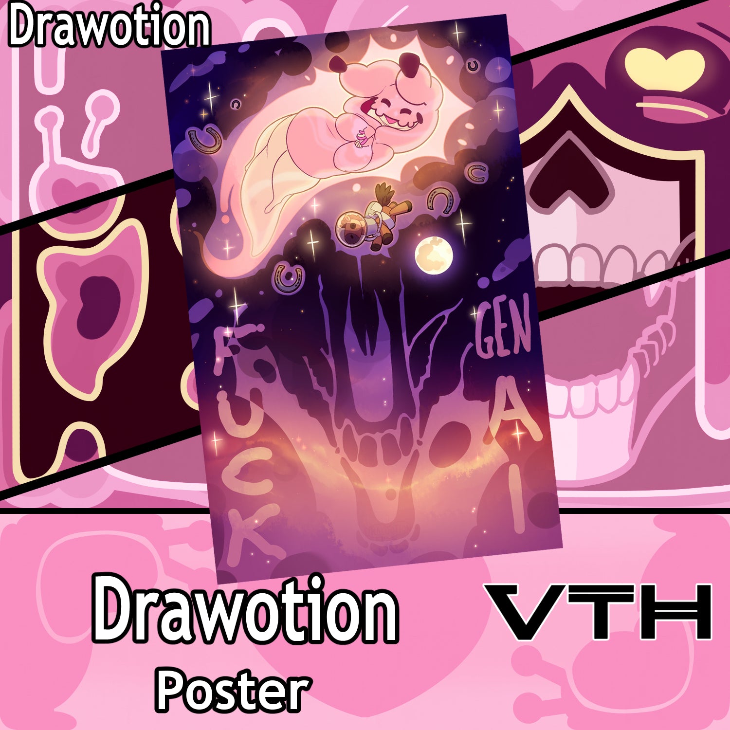 Drawotion Moon Horse Poster