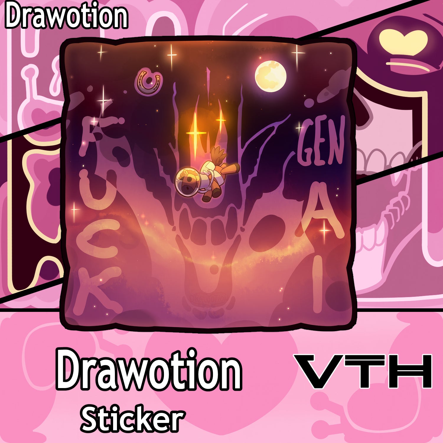 Drawotion Moon Horse Sticker