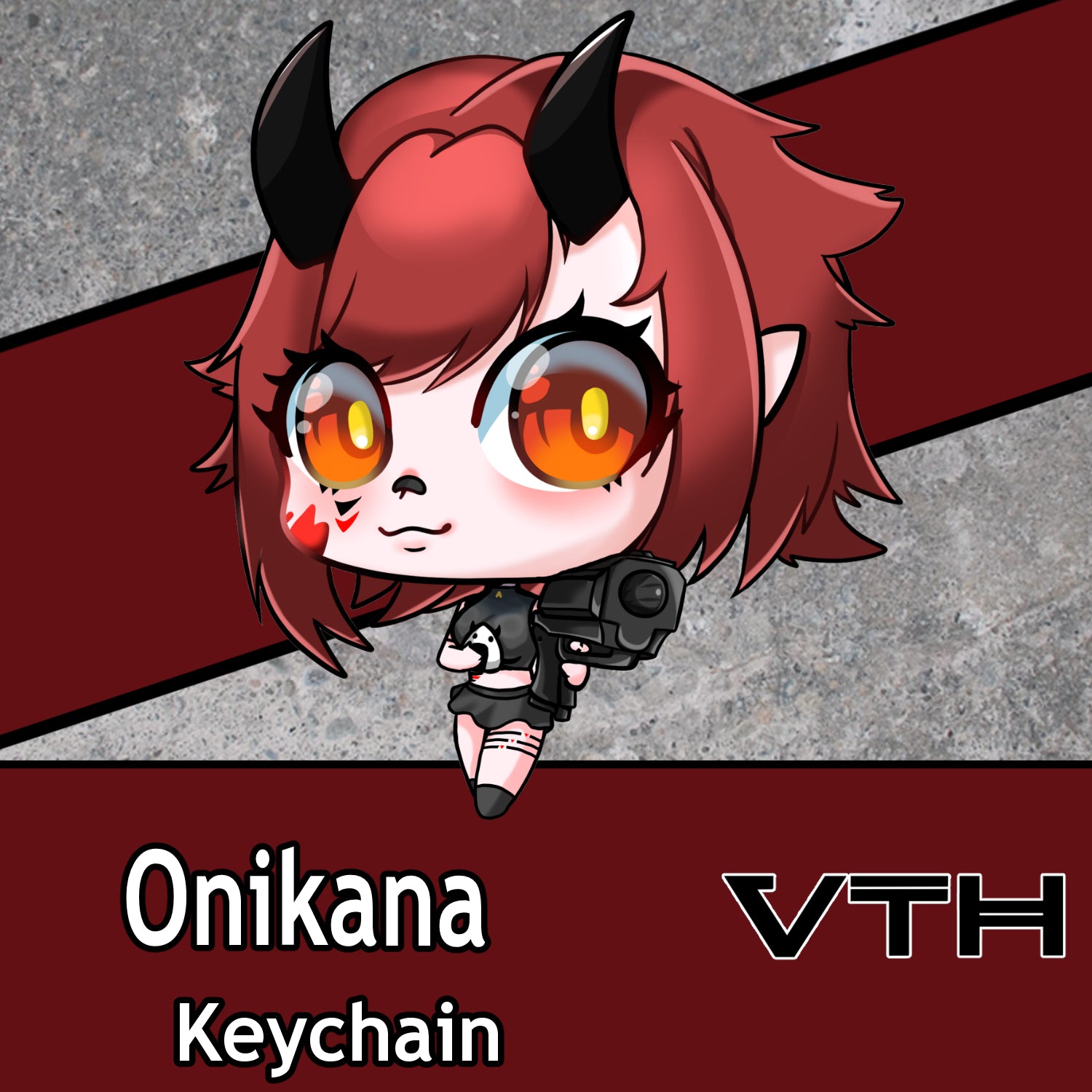 OniKana Chibi Gun Keychain