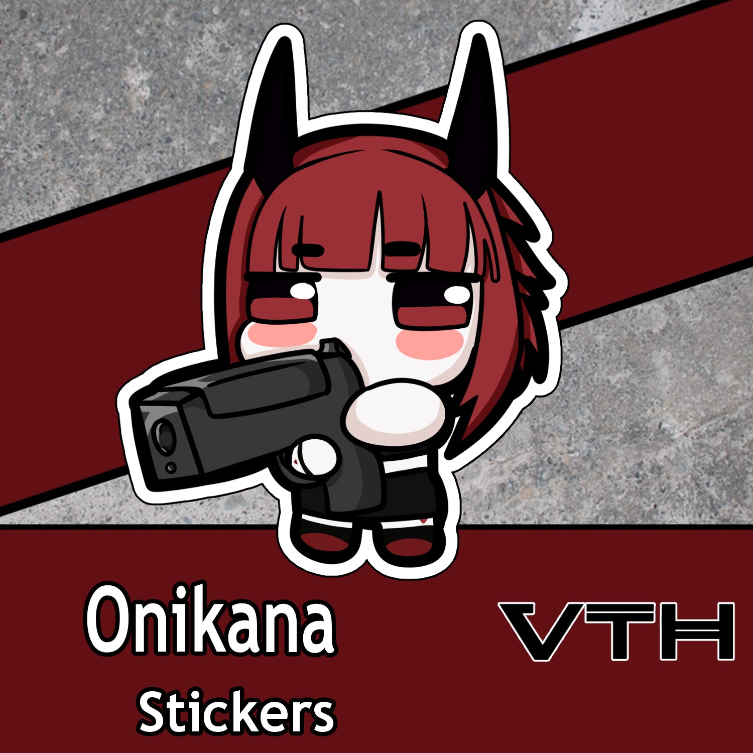 OniKana smol Gun Sticker