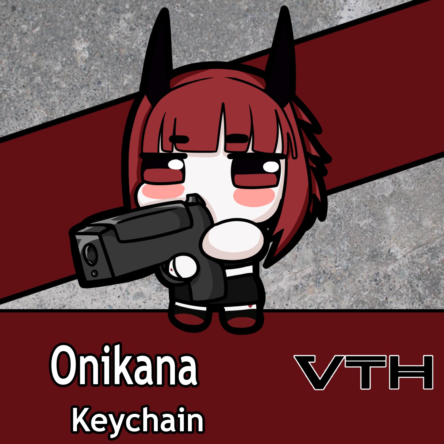 OniKana Smol Gun Chibi Keychain