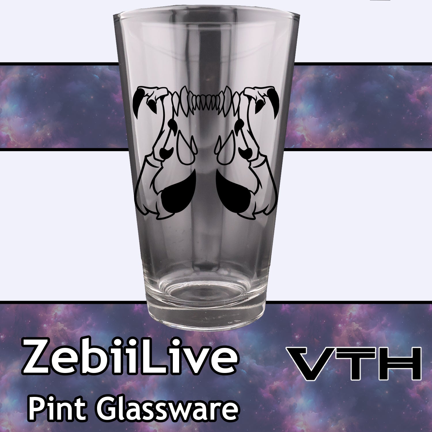 ZebiiLIVE Teeth Pint Glass
