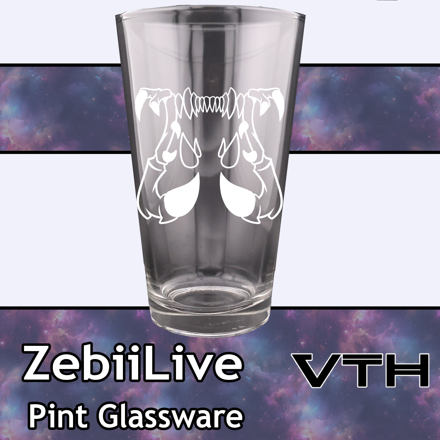 ZebiiLIVE Teeth Pint Glass