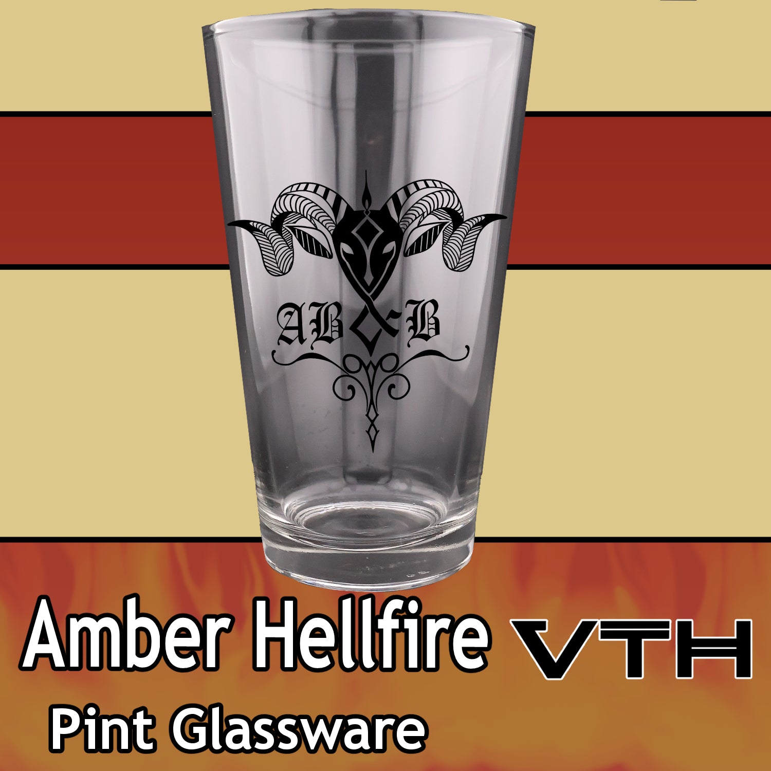 Amber Hellfire AB&B Pint Glass