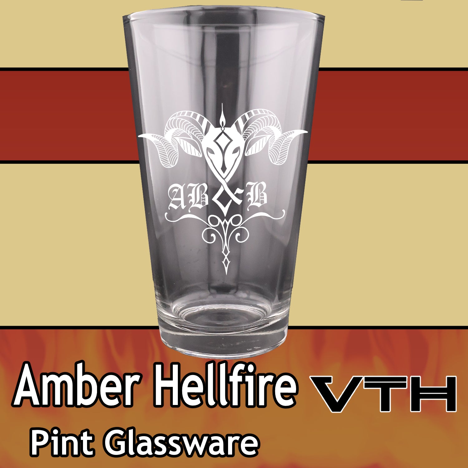 Amber Hellfire AB&B Pint Glass