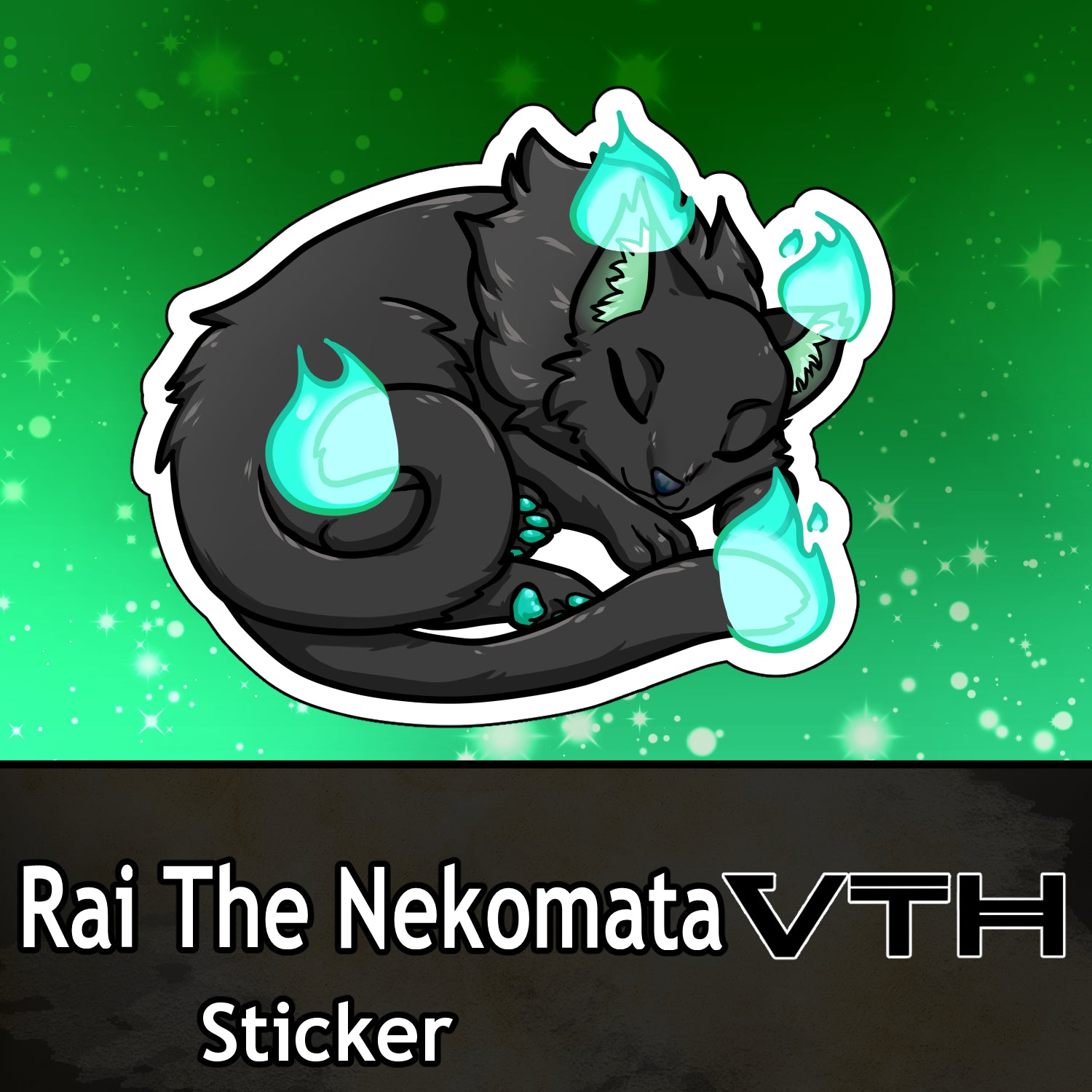 Rai the Nekomata Cat Nap Sticker