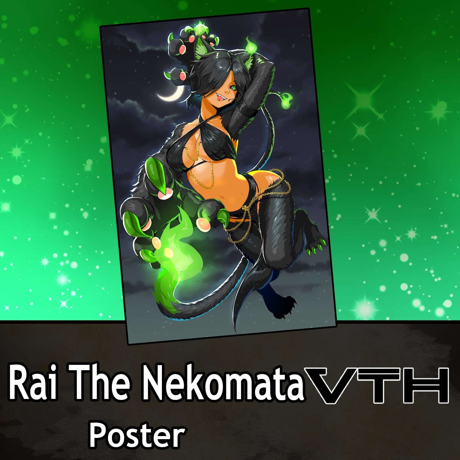 Rai the Nekomata Night Cat Poster