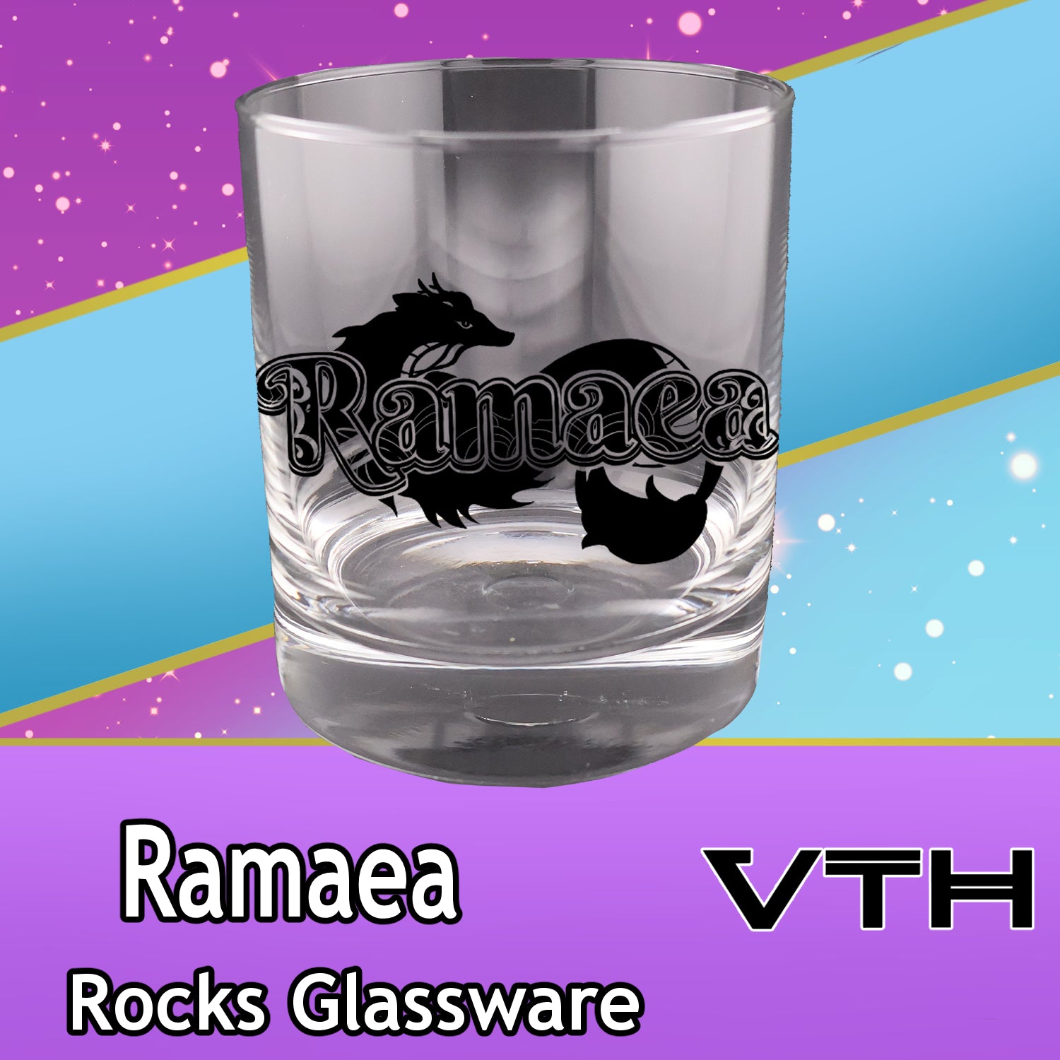 Ramaea Logo Rocks Glass