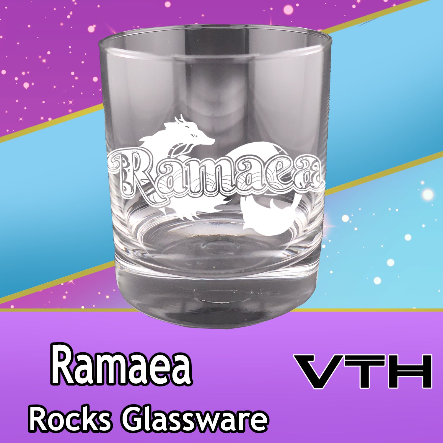 Ramaea Logo Rocks Glass