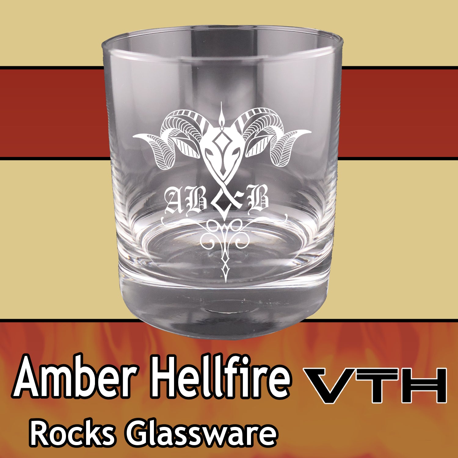 Amber Hellfire Hell On The Rocks Glass