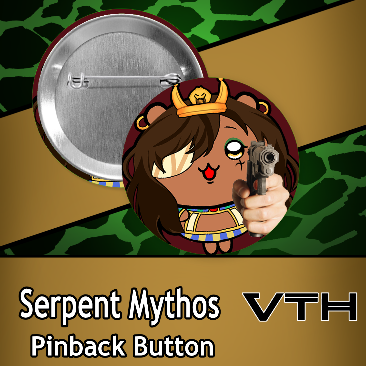 Serpent Mythos Chibi Snek Pinback Button