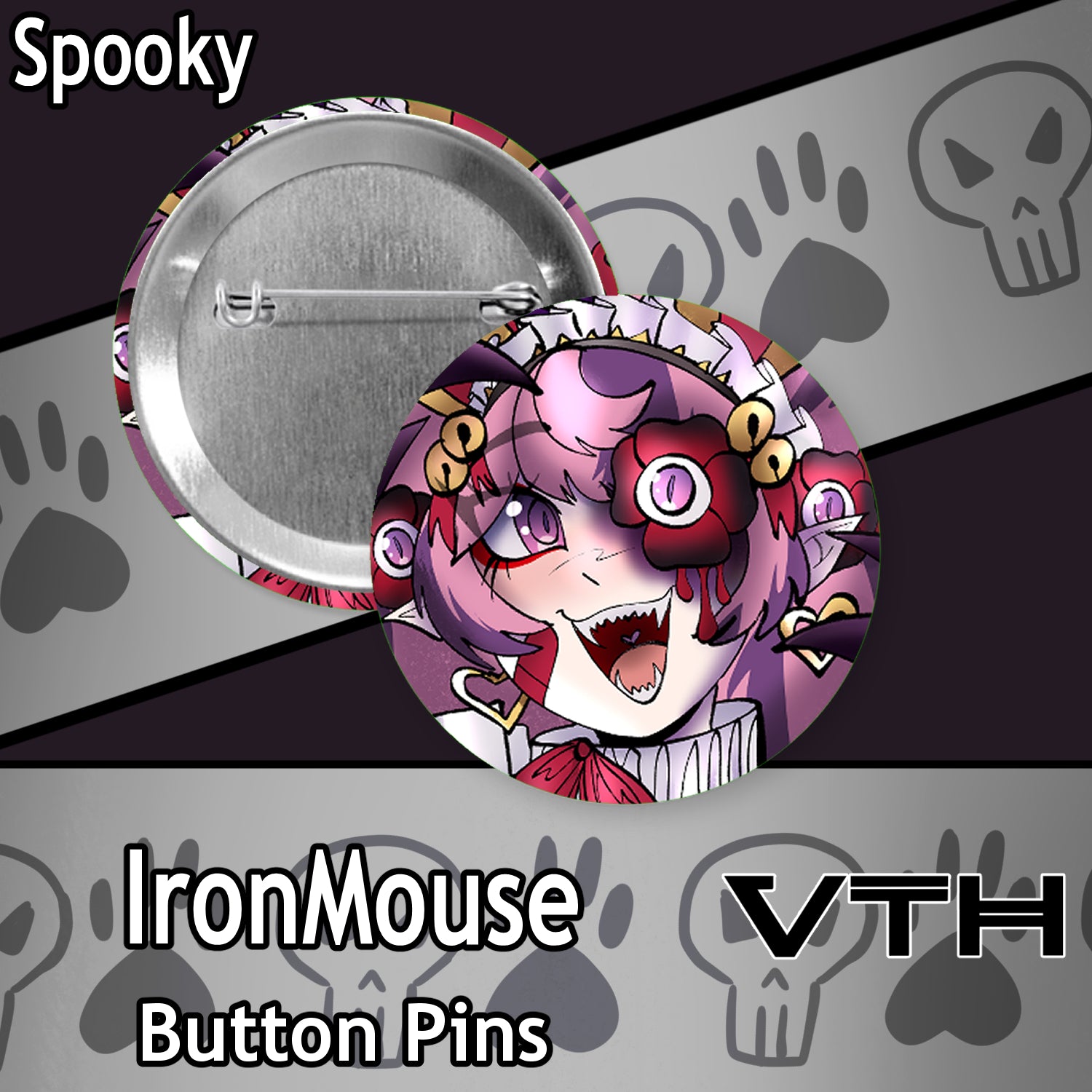 MouseyQuinn Pinback Button - Spooky