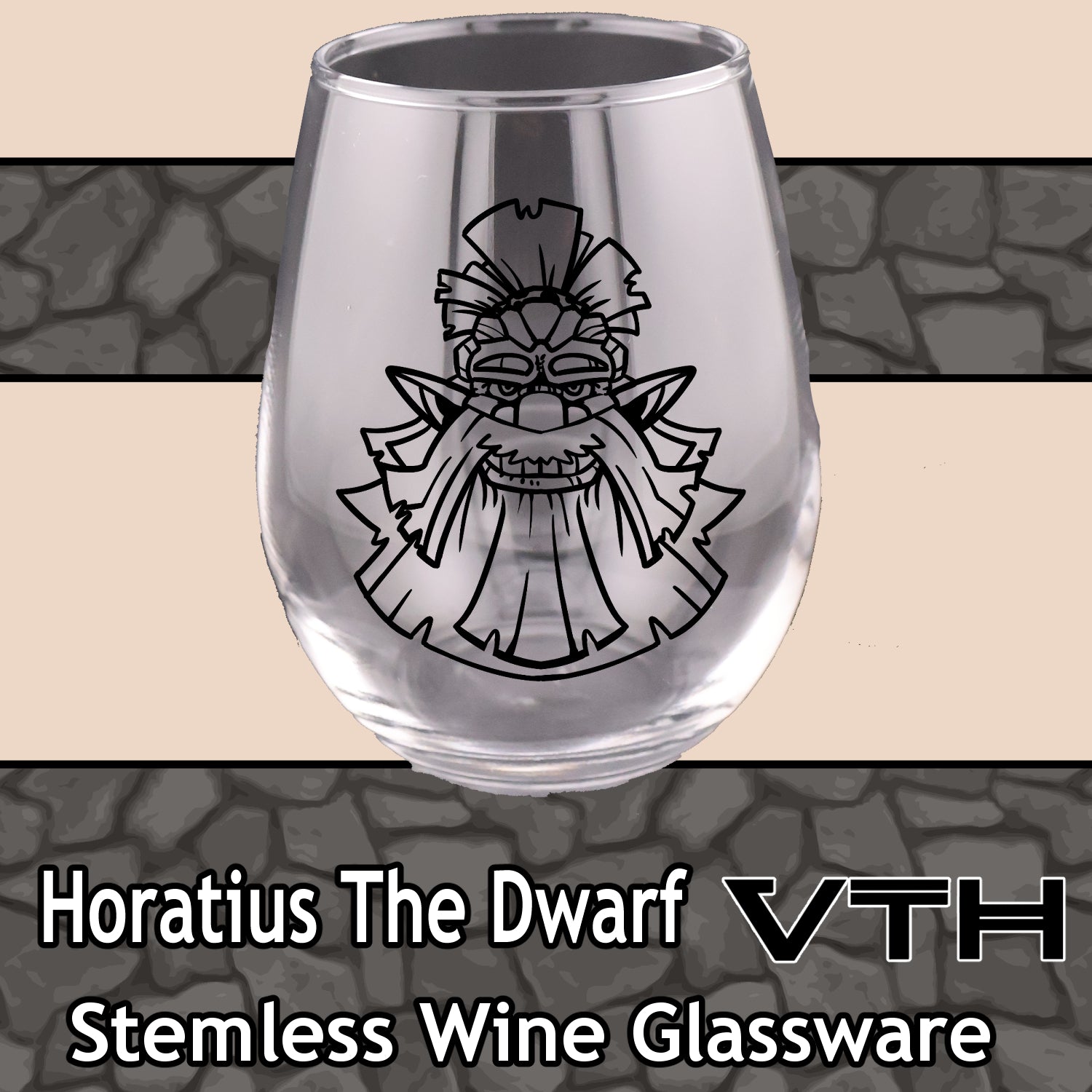 HoratiusTheDwarf Bust Stemless Wine Glass