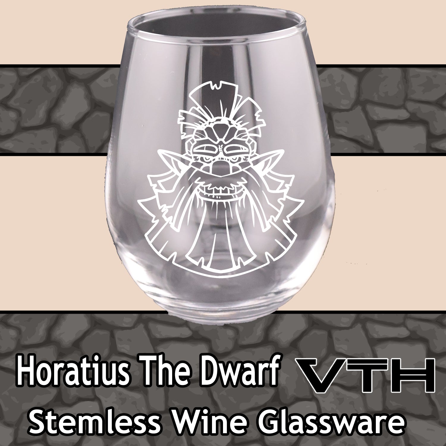 HoratiusTheDwarf Bust Stemless Wine Glass