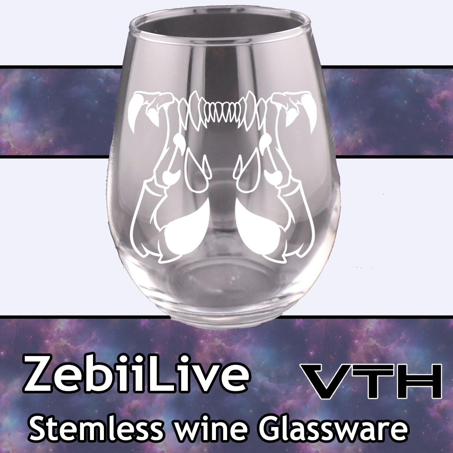 ZebiiLIVE Teeth Stemless Wine Glass
