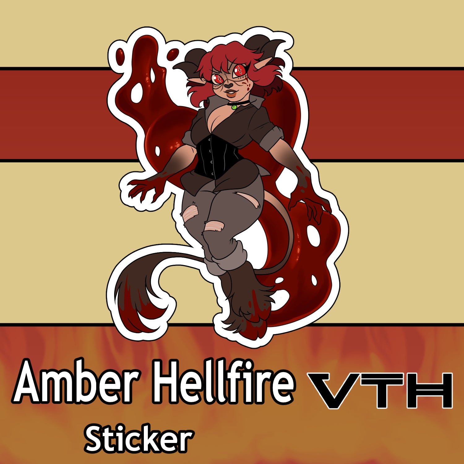 Amber Hellfire Heathen Sticker